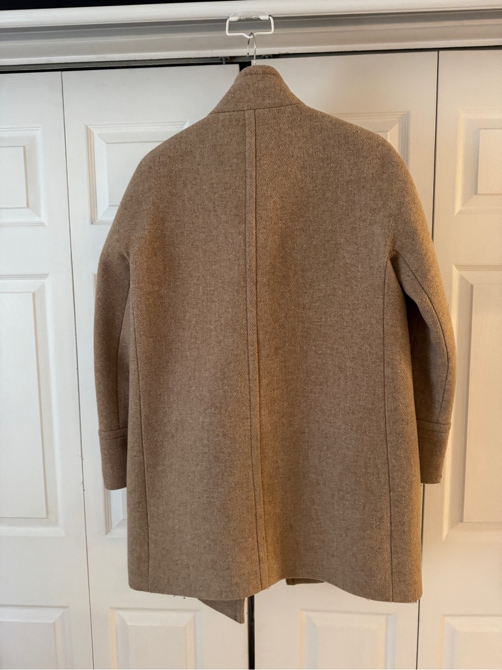 J. Crew Women's Tan Wool-Blend Pea Coat with Zip Front - Picture 2 of 4